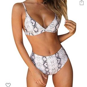 Snakeskin High-Waist Bikini